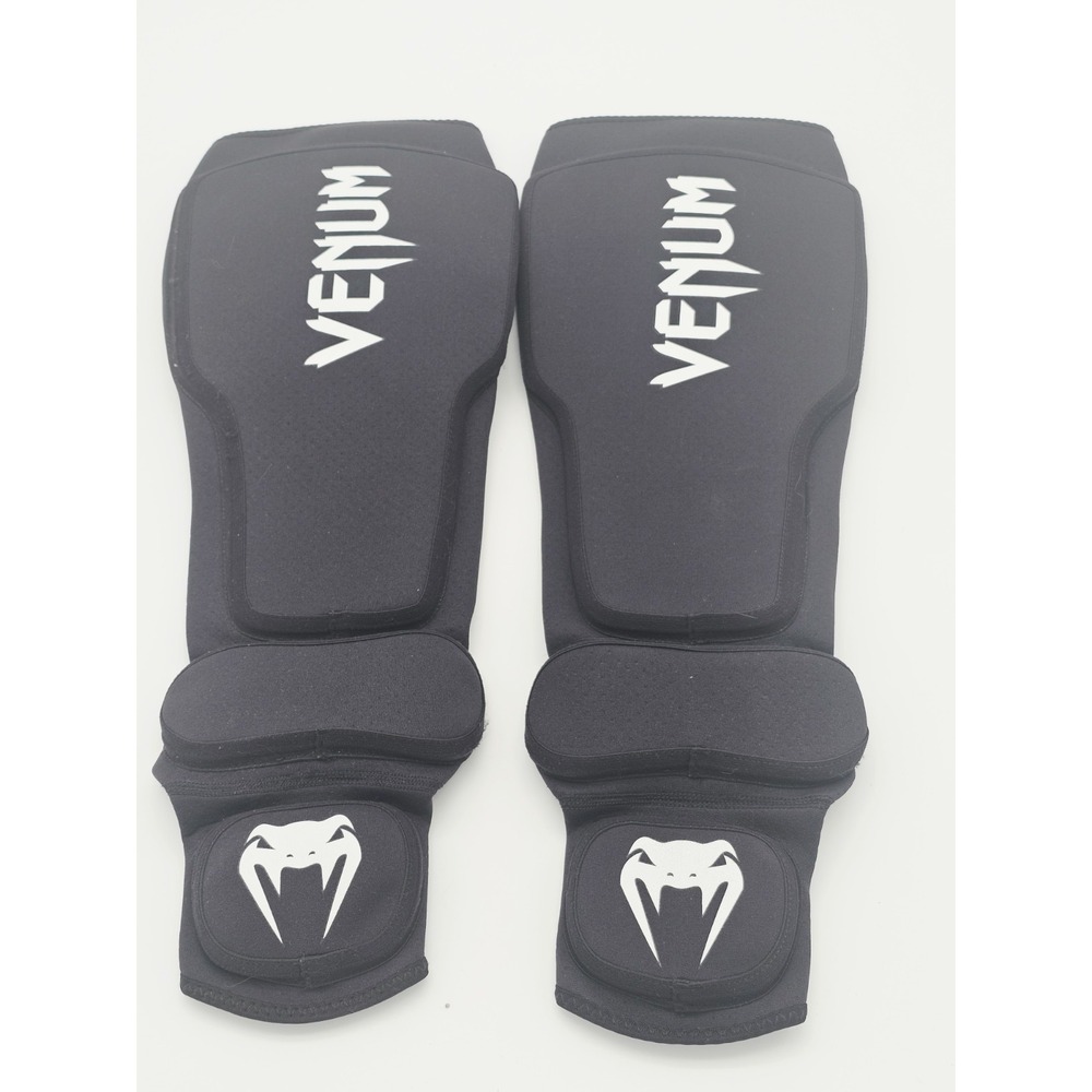 Venum Kontact Shin Guards Black MMA Kickboxing Muay Thai Protection